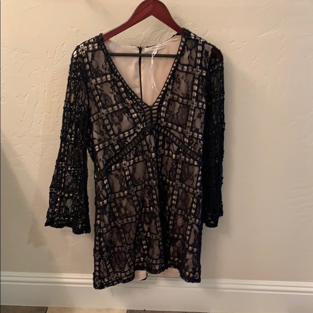 Free people black dress! Beautiful lace!